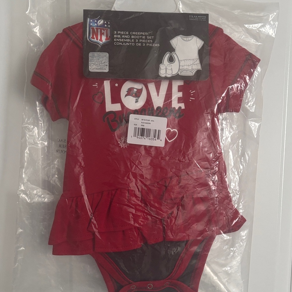 NFL Red Love Baby Creeper Set